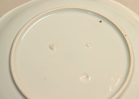 江戸幕末染付八方に釧図６寸皿②フリモノ,窯傷