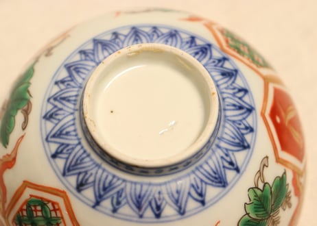 明治前期色絵桐と鳳凰図蓋茶碗
