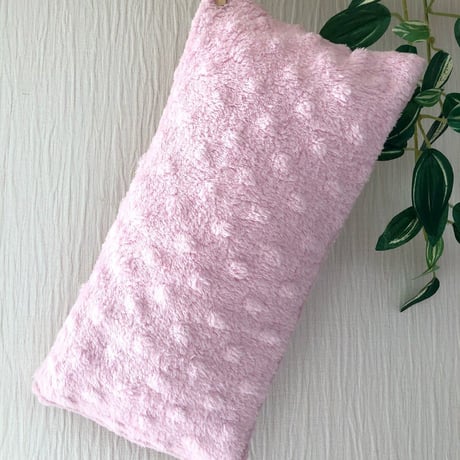 ぽこぽこフリースまくら＜薄ピンク＞-ハンドメイド-  NO2 【送料200円ポスト投函】