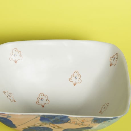 【浜坂尚子】色絵四角鉢_29