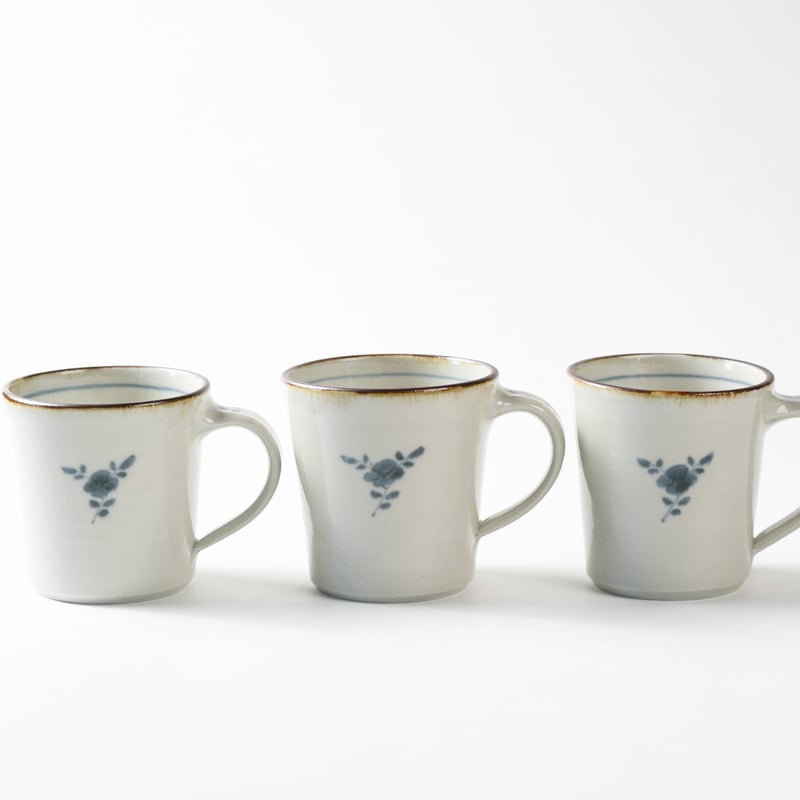 志村和晃】染付だみ花文マグ（大）_7 | Q1 オンラインストア