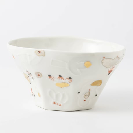 【浜坂尚子】金銀つるつる八角鉢_146