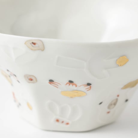 【浜坂尚子】金銀つるつる八角鉢_146