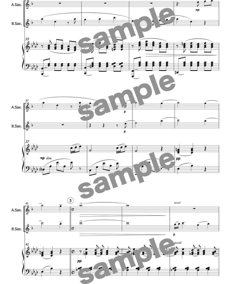 サクソフォン二重奏＋ピアノ】Amber Skyline ／ 村田淳一 | onchord-m