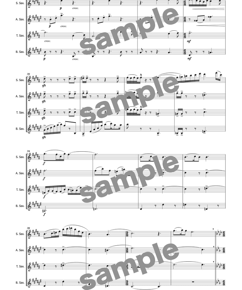 サクソフォン四重奏】VENUSLINE ／ 村田淳一 | onchord-music lib