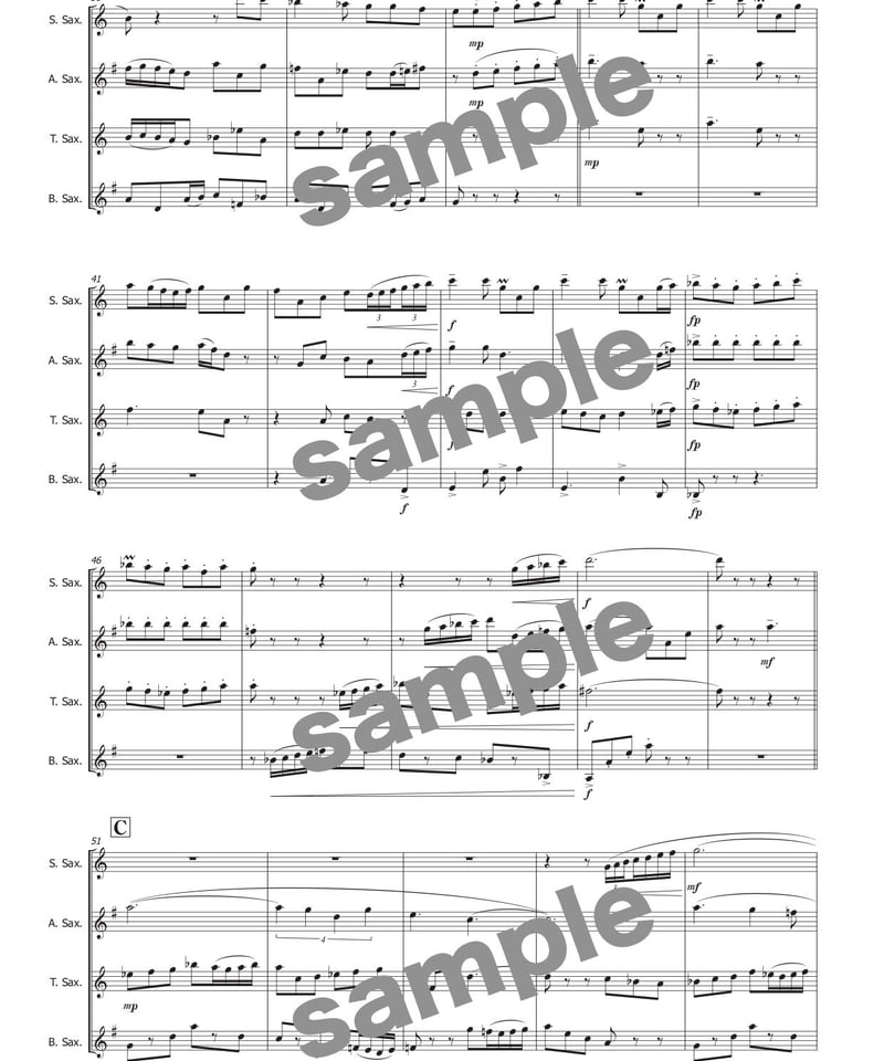 サクソフォン四重奏】風の風景 ／ 篠塚祐伴 | onchord-music library 