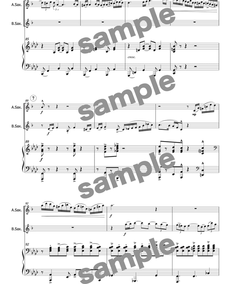 サクソフォン二重奏＋ピアノ】Amber Skyline ／ 村田淳一