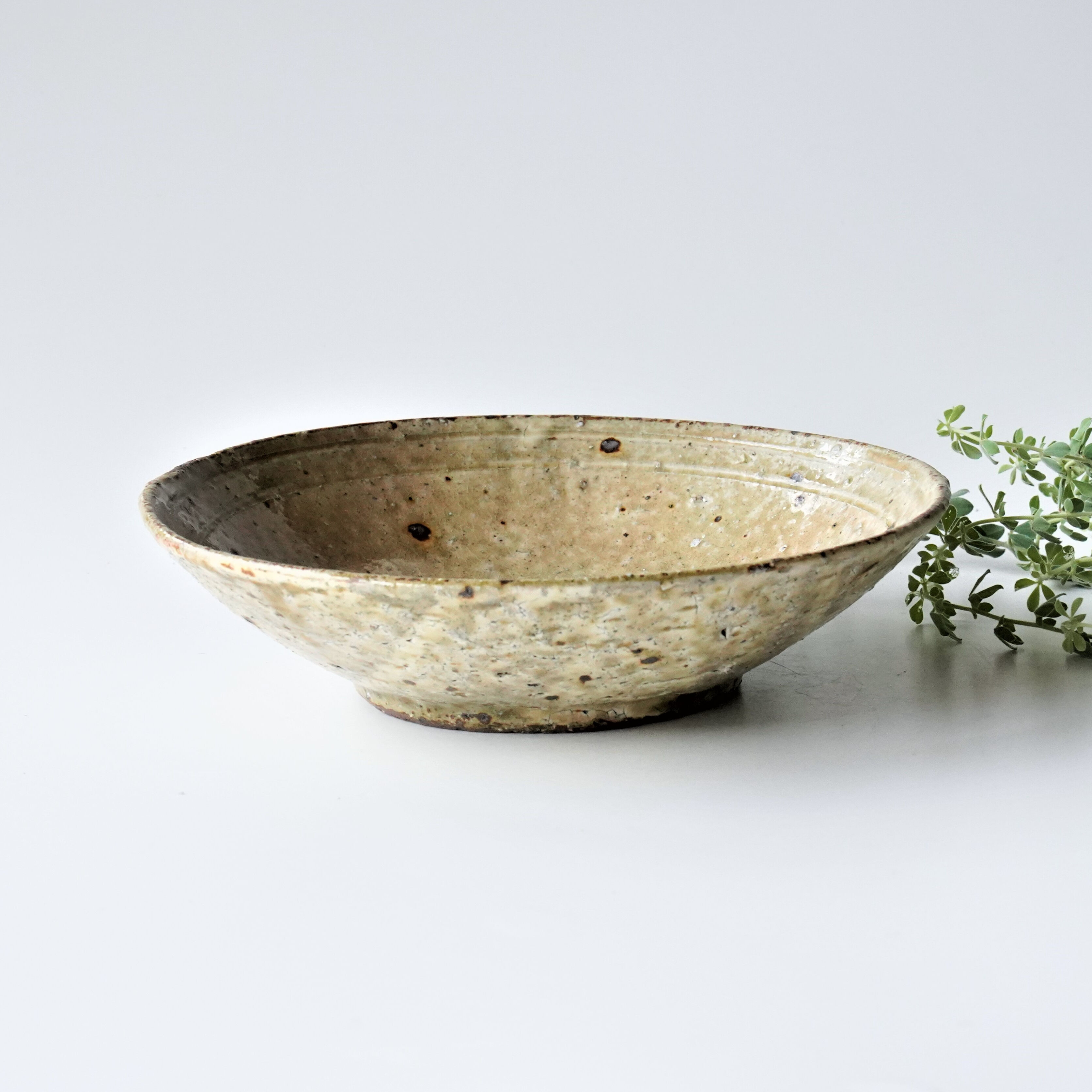 黄瀬戸　石皿　古瀬戸　大皿　大鉢　37cm 江戸 黄瀬戸皿 (大) | syunbougama