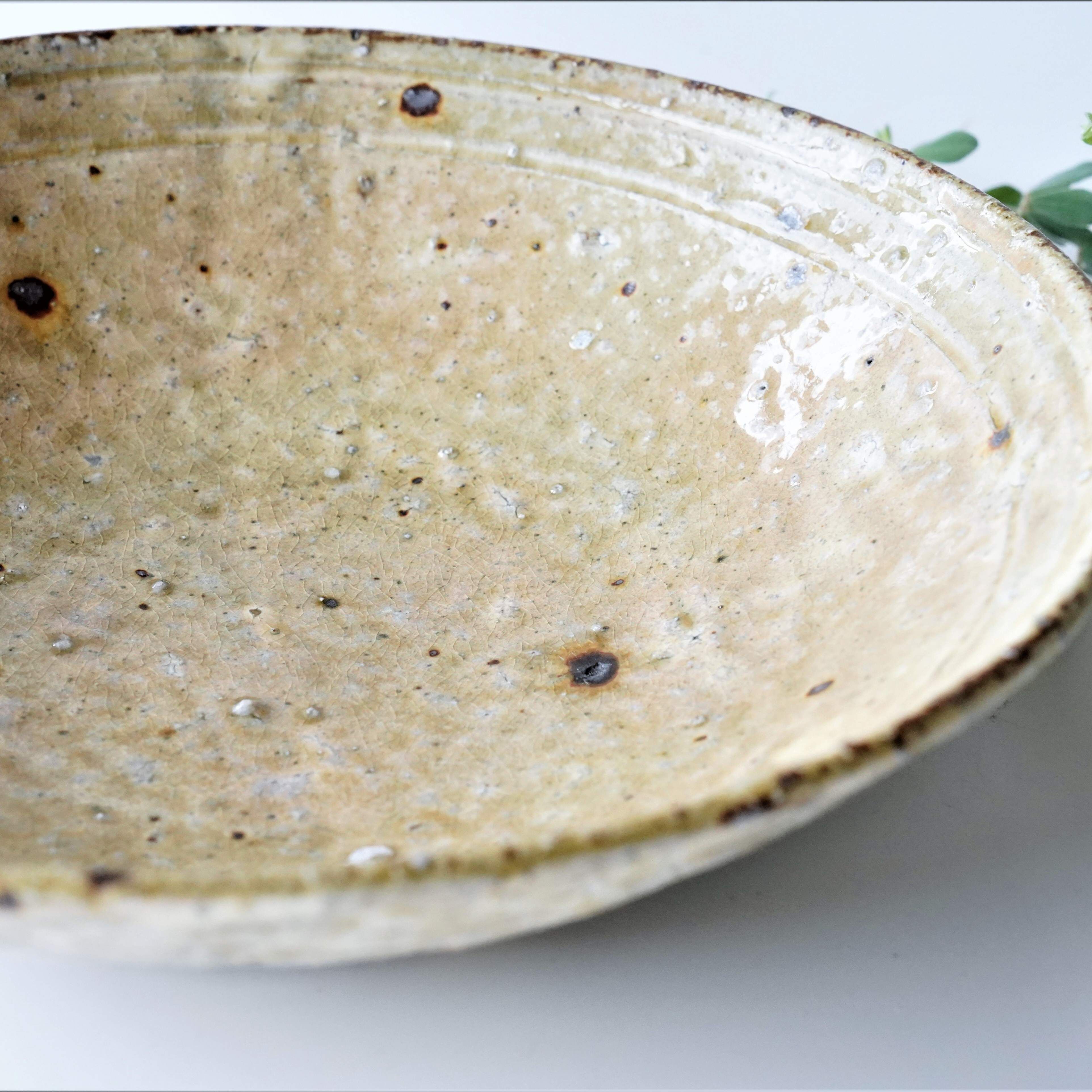 黄瀬戸　石皿　古瀬戸　大皿　大鉢　37cm 江戸 original