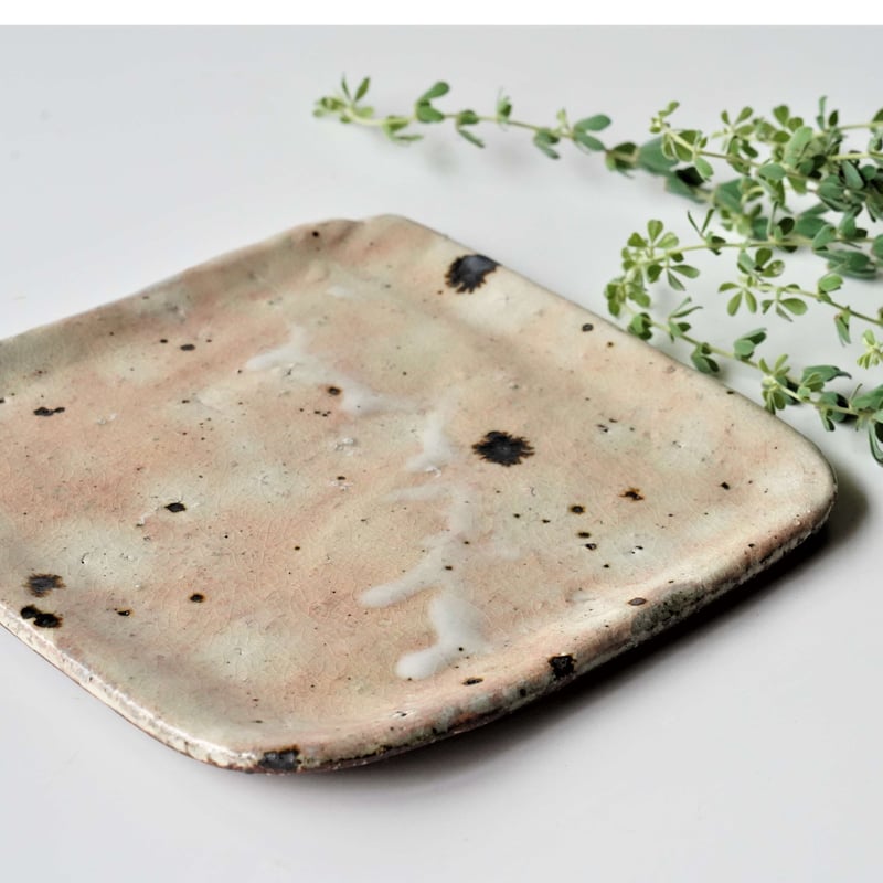 灰釉化粧たたら皿 (正方形) | syunbougama