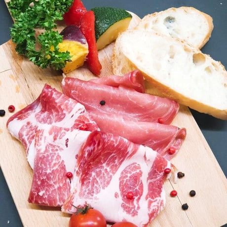 【松阪豚】加工品セット 5種各1パック　松阪豚／ソーセージ／ロースハム／プレスハム／バラベーコン／モモ肉生ハム／豚肉精肉専門店