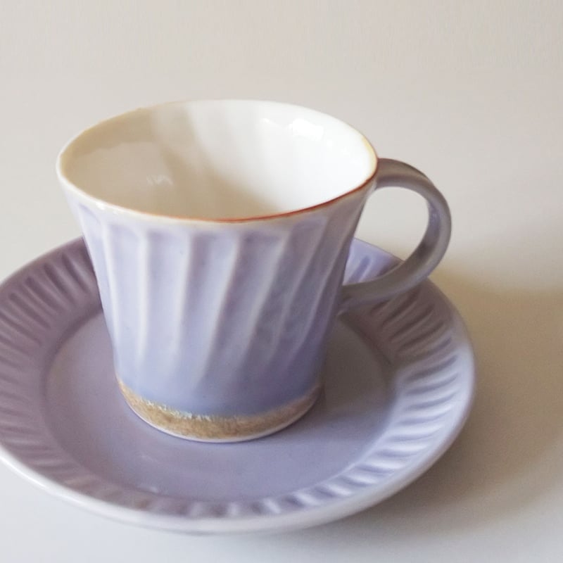 縞コーヒーカップ／ソーサー | 陶磁器工房ルバルテ