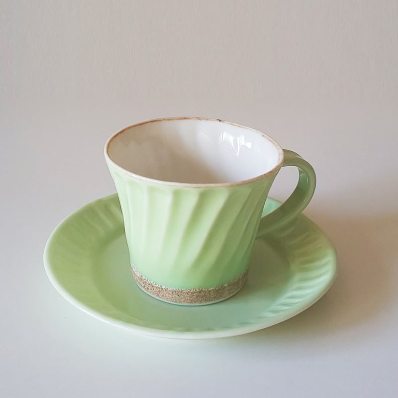 縞コーヒーカップ／ソーサー | 陶磁器工房ルバルテ