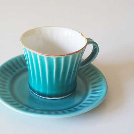 縞コーヒーカップ／ソーサー