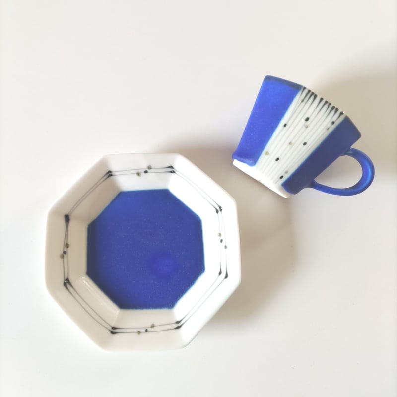 面取りコーヒーカップ／ソーサー | 陶磁器工房ルバルテ