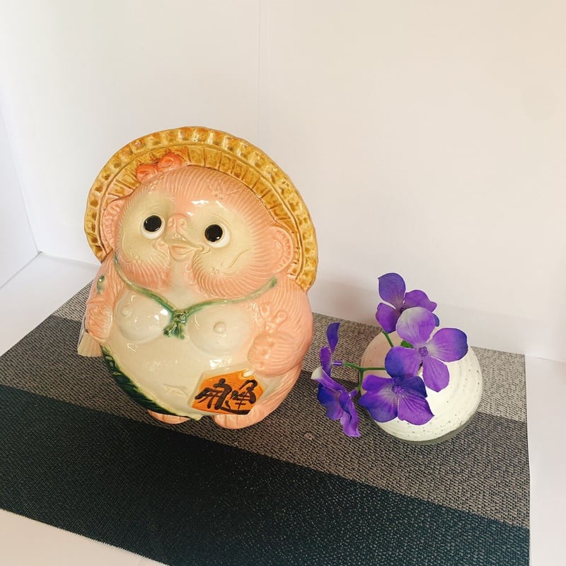 お願い狸 7号（メス）桃色 | たぬき村オンラインショップ