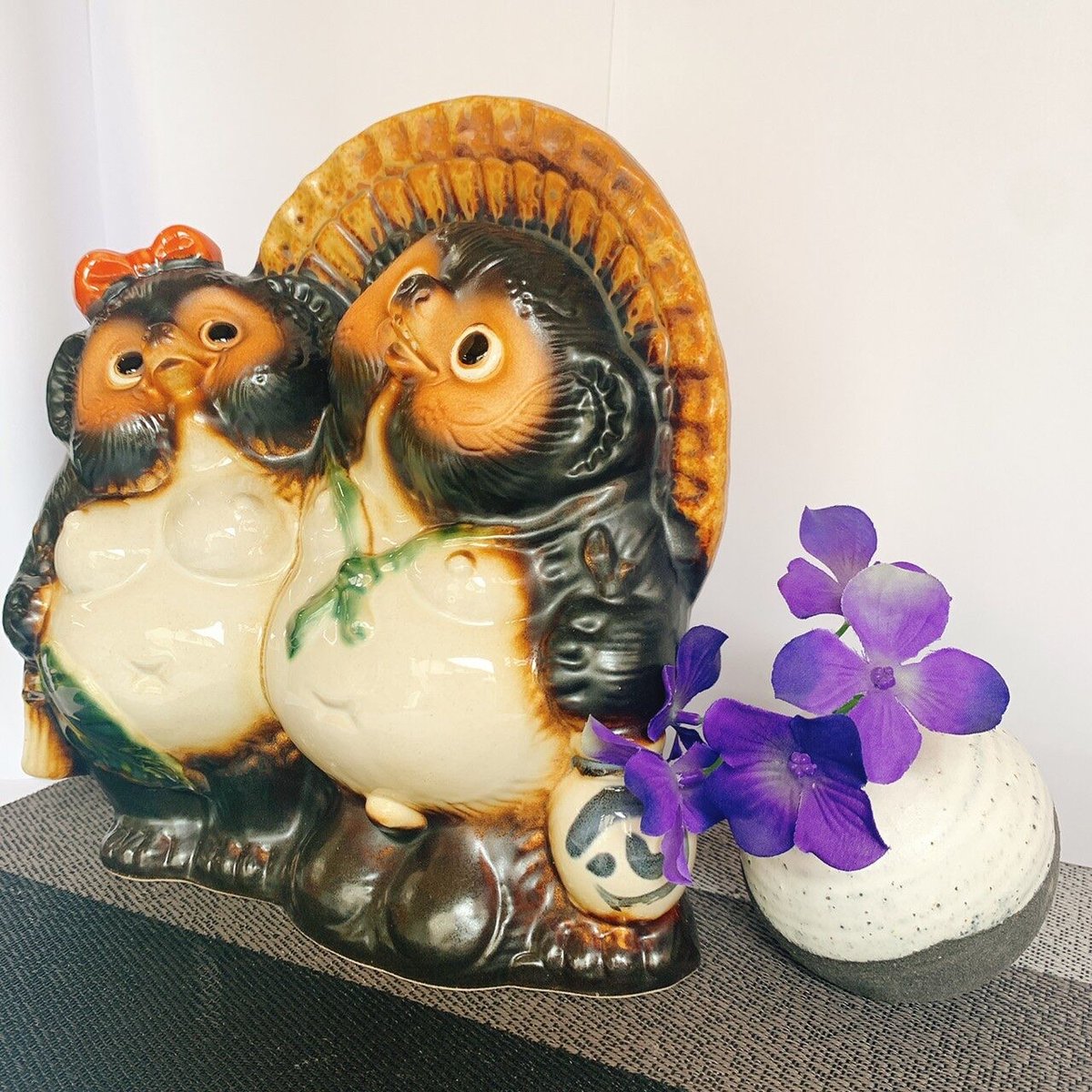 【あやっちさま】vintage ୨୧ * オレンジブラウンの瞳の ブタさん アベック狸 8号 | たぬき村オンラインショップ