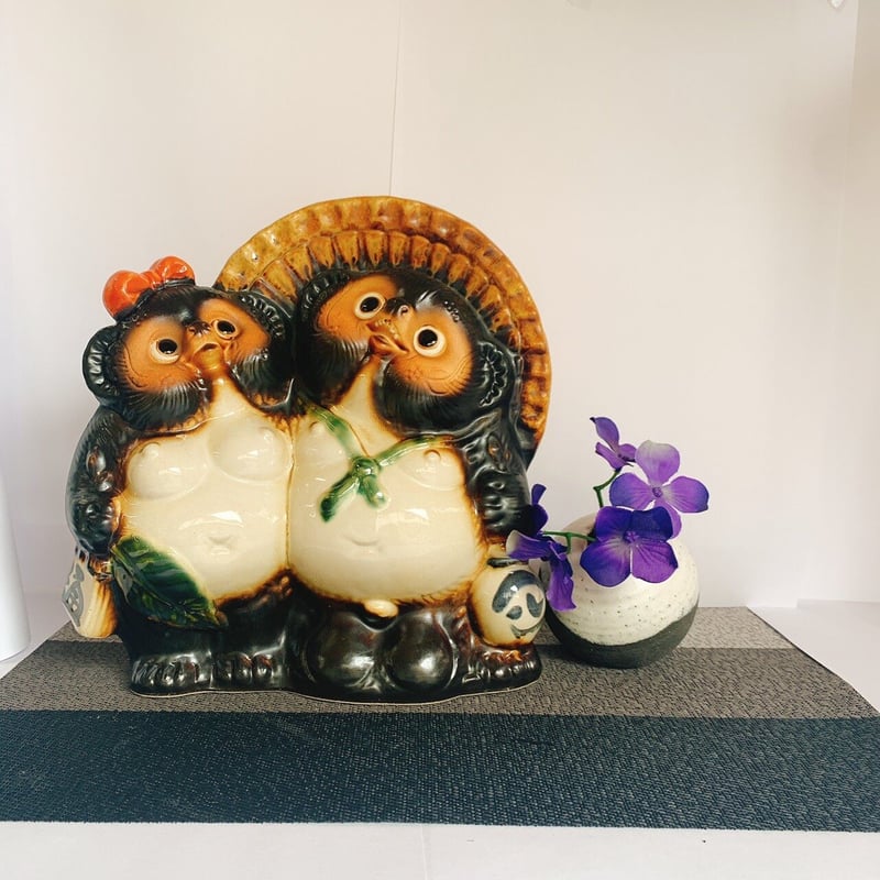 【たぬきの置物】弁財天様 アベック狸 8号 | たぬき村オンラインショップ