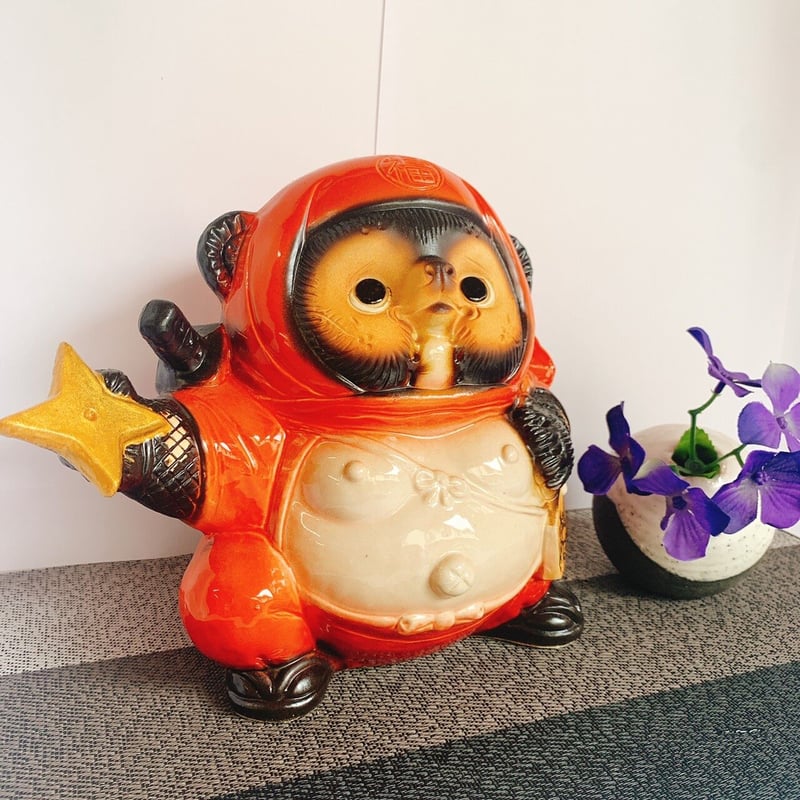 タヌキの置物 信楽焼 狸 陶器 たぬき タヌキ 開運 厄除け マイク 商売繁盛 新築祝