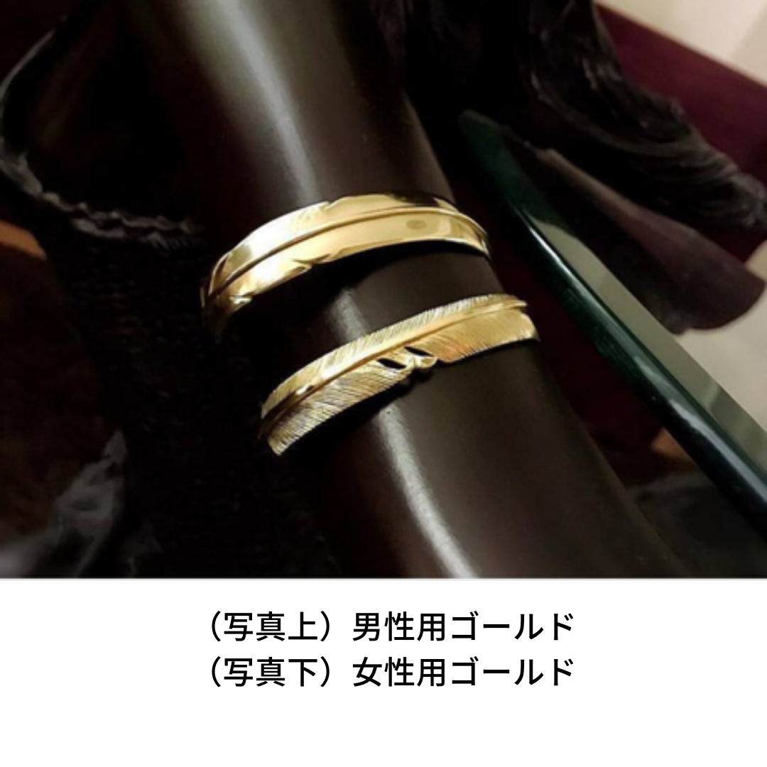 キングレオンブレス「鷹の羽根」ゴールド 女性用（ギザ有り） | Reon