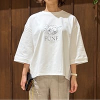 CLOCHE  キャットプリント7分袖Tee