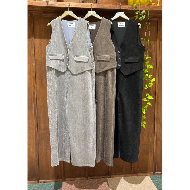 CYAN TOKYO スラブモールコンビベストサロペ | selectshop_freedo