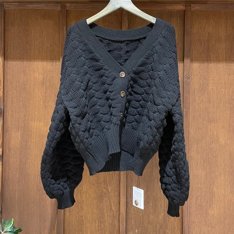 新作 cloche シアードルマンカーディガン チャコール CLOCHE カーディガン | selectshop_freedom STORE
