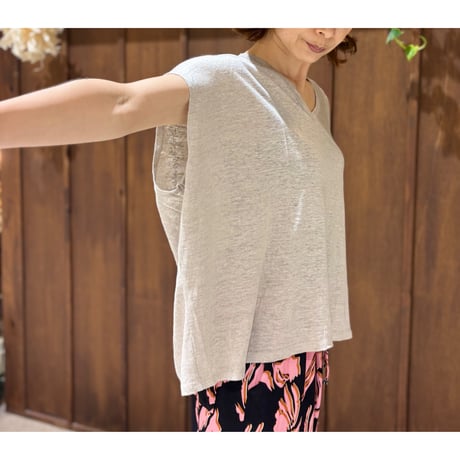 LE MELANGE  リネンフレンチスリーブプルオーバー