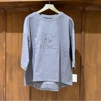 CLOCHE  キャットプリント7分袖Tee