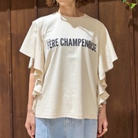 CLOCHE  フリル袖ロゴTee