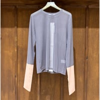 TRANOI.  バイカラーシアーカットソー