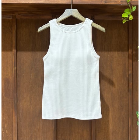 [タグ付新品未使用］obli、アメスリタンク/ホワイト、オブリ DOUBLE GAUZE AMERICAN SLEEVE BRA TANK TOP（ダブルガーゼ