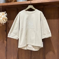 CLOCHE  キャットプリント7分袖Tee