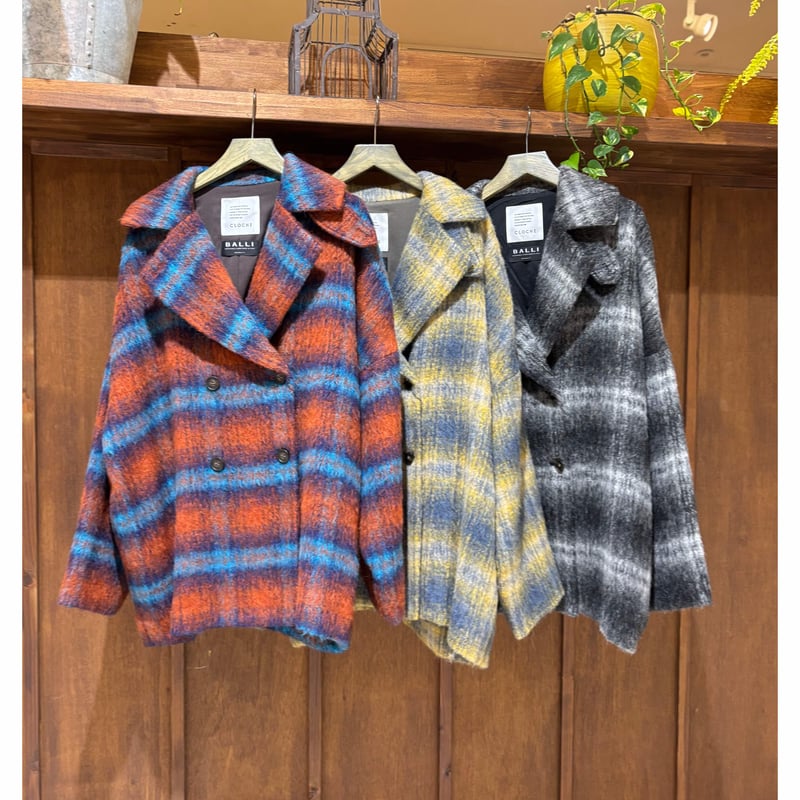 CLOCHE チェックシャギーコート | selectshop_freedom STORE