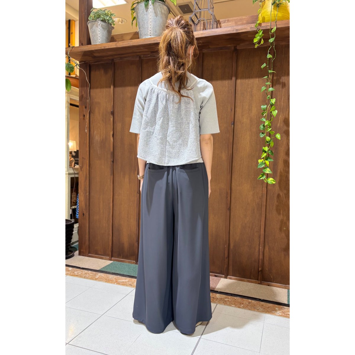 CYAN TOKYO メッシュツイードギャザーキャミ | selectshop_freedo