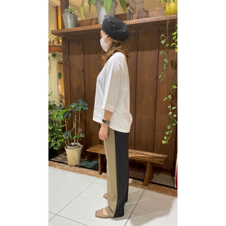 CHIGNON 配色ピンストライプパンツ
