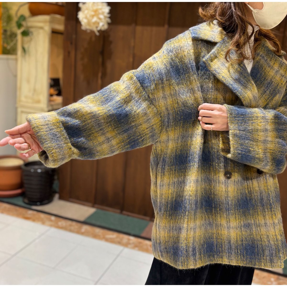 CLOCHE チェックシャギーコート | selectshop_freedom STORE