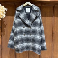 CLOCHE  チェックシャギーコート