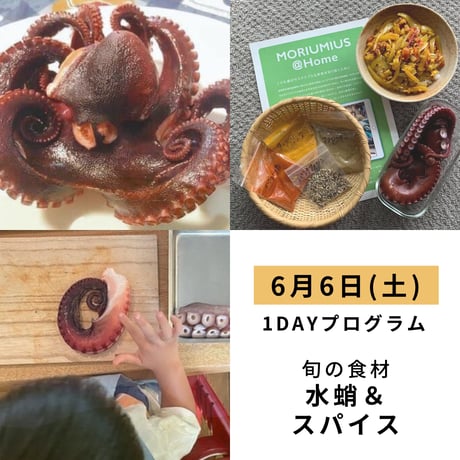 【学ぶ】１Dayプログラム　6月6日(土)開催　「４種類のスパイスをつかってシーフードタコカレーを手作りしよう！」