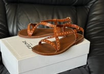 celine leather sandals