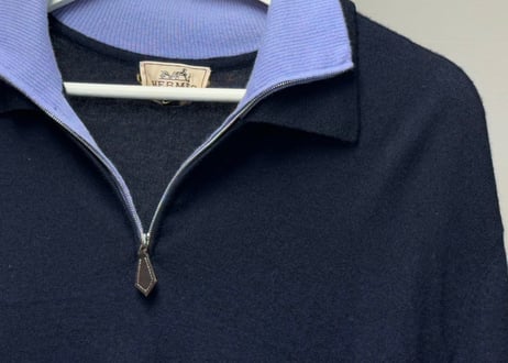 hermes cashmere half zip knit
