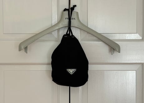 prada nylon logo bag black