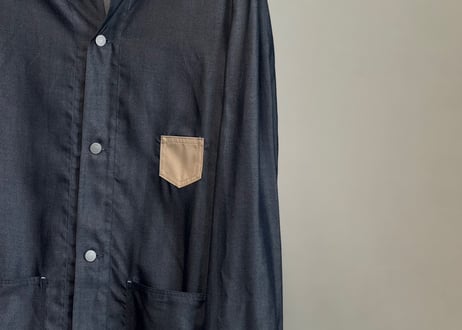 maison margiela leather switch oversize silk jacket