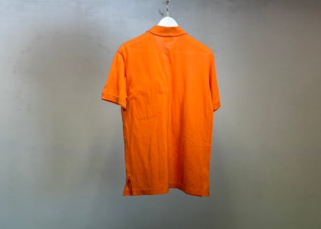 hermes "H logo" orange polo shirt