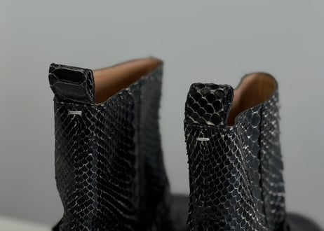 maison margiela python leather boots