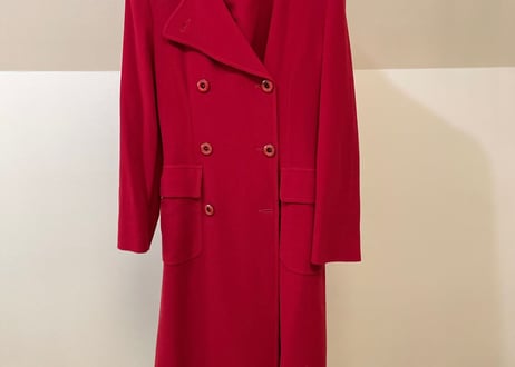 fendi double long coat red