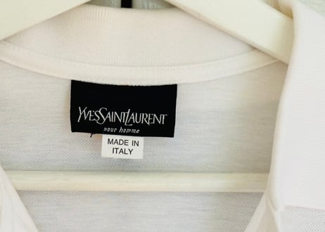 90s yves saint laurent rogo polo shirt dead stock