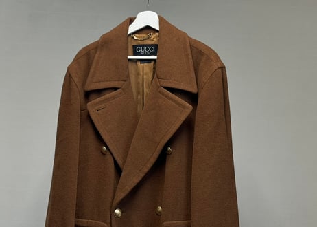 80s gucci angora double long coat