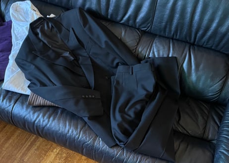 saint laurent double black setup suit