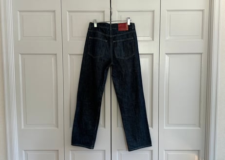 jilsander "本人期" leather piping denim